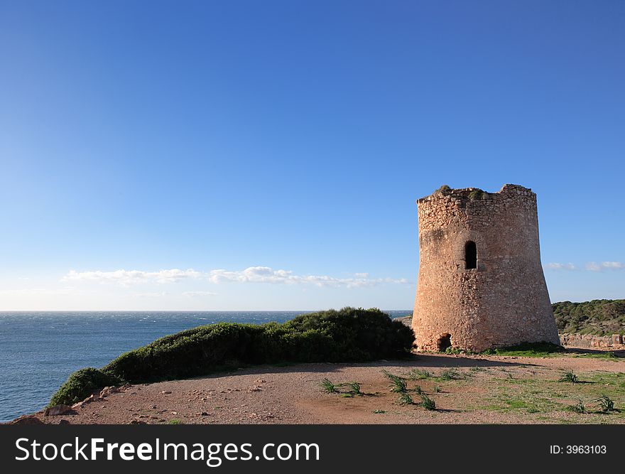 Ancient watchtower at the balearic islands