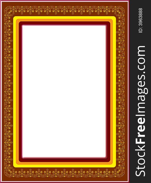 Corner border golden rangoli design whiteboard display board information board with brown background