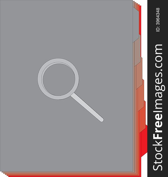 Illustration of a folders with magnifier