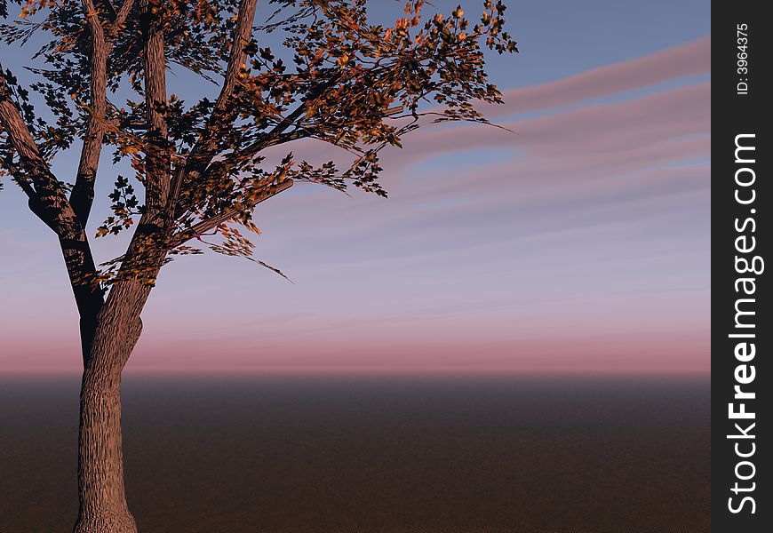 A background Tree on evening Horizon. A background Tree on evening Horizon