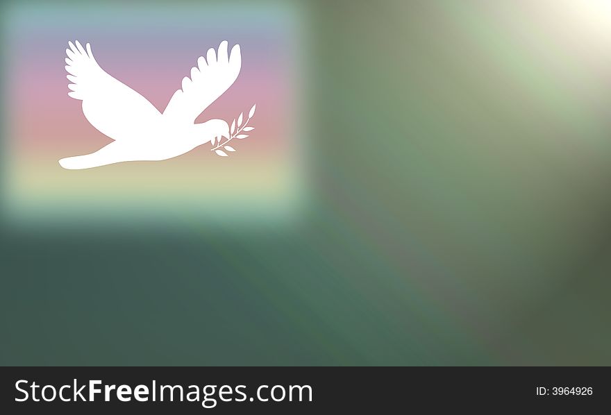 Abstract Background with white dove carrying a twig and pastel colors behind.credit line: Becky HErmanson. Abstract Background with white dove carrying a twig and pastel colors behind.credit line: Becky HErmanson