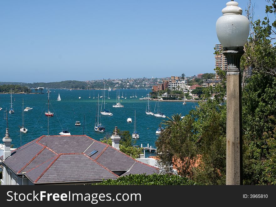 Australia, Sydney sunny bay with yachts. Australia, Sydney sunny bay with yachts