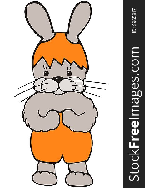Vector illustration of Easter bunny