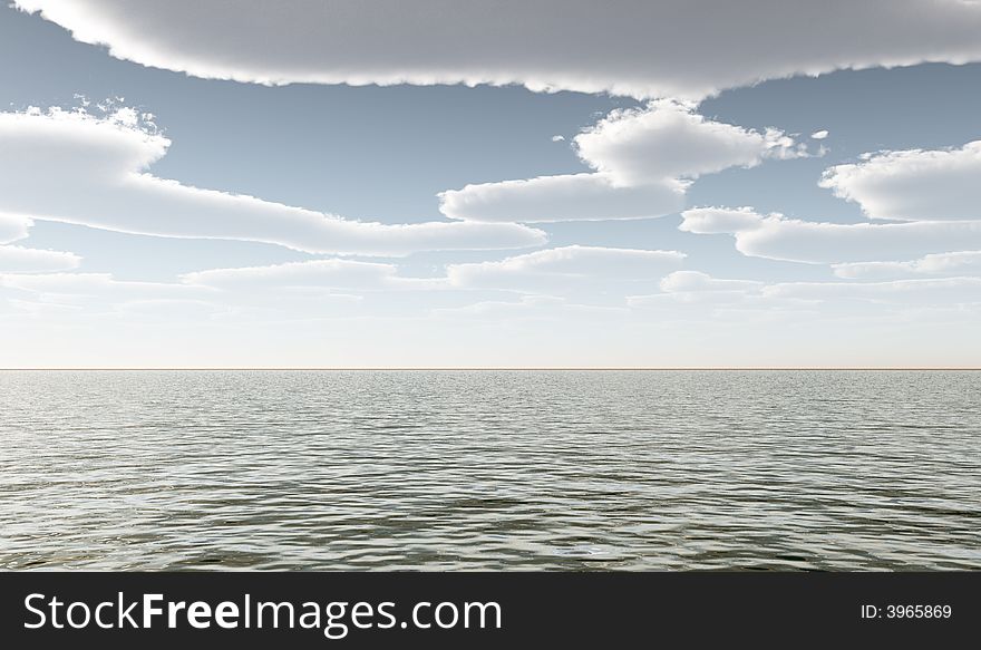 Beautiful seascape with white clouds. Beautiful seascape with white clouds