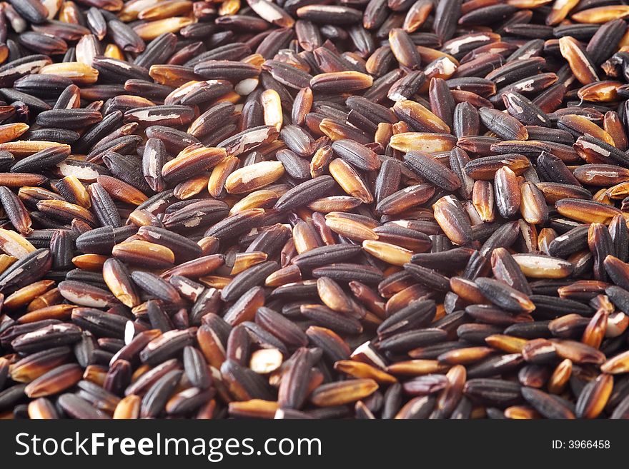 Close up of thai black rice.