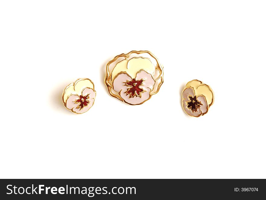 Brooch whit earrings.