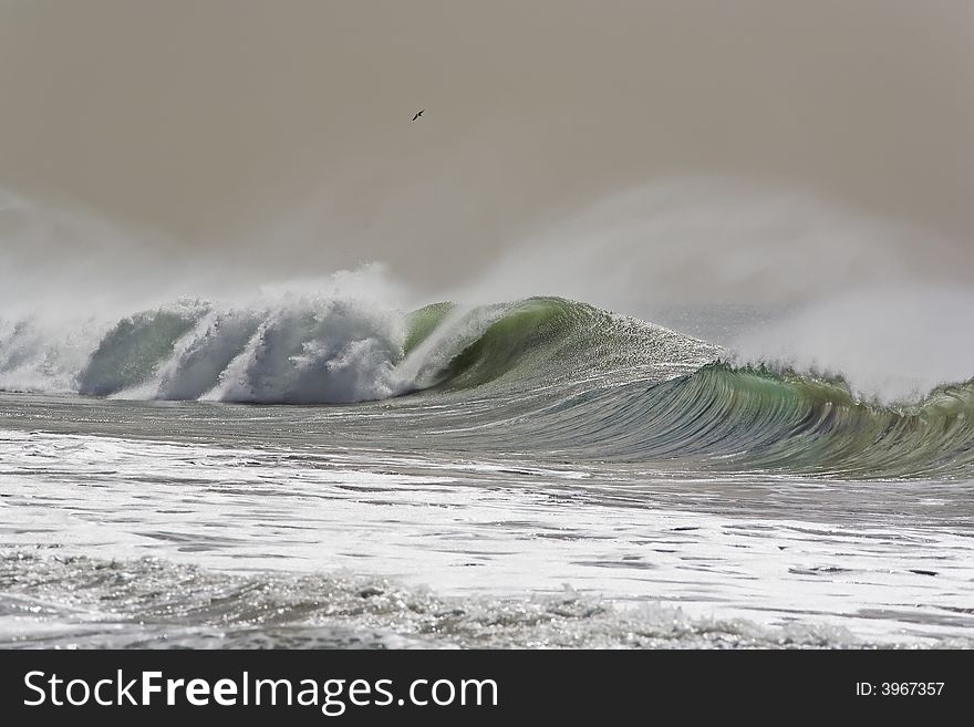 Wave crashing during Winter in California