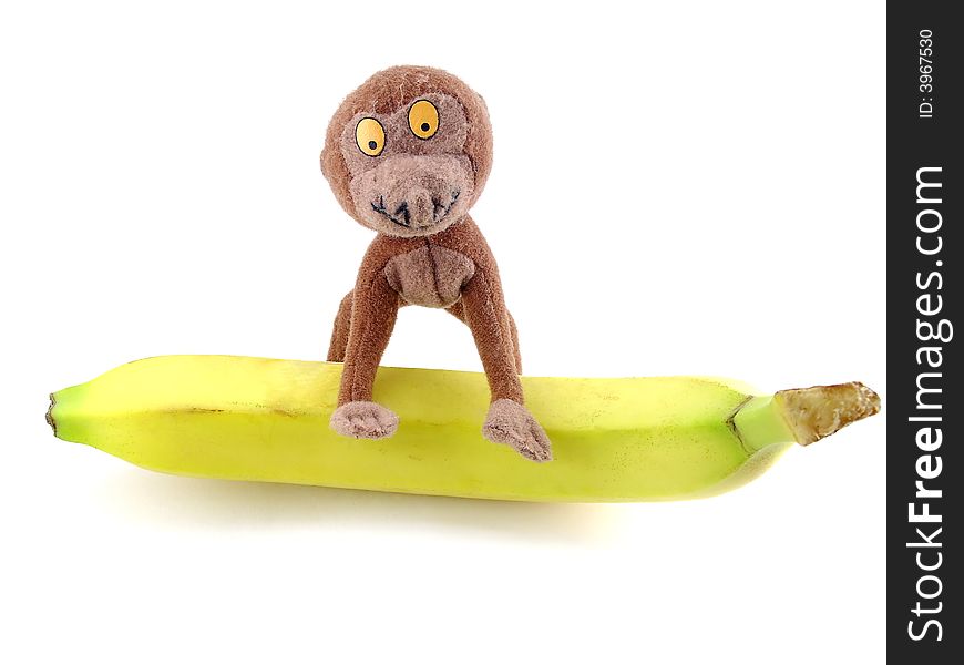 Toy monkey with banana