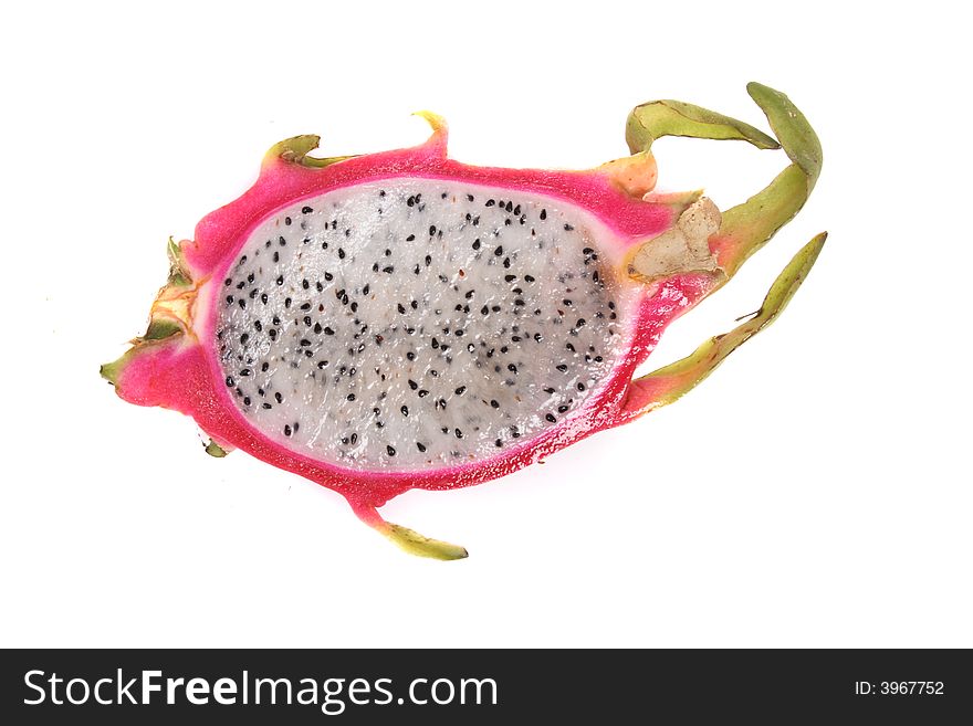 Unknown exotic fruit on the white background