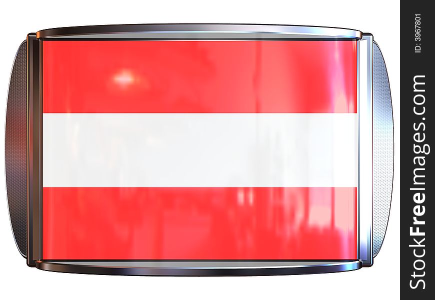 3d scene icon with flag of the Austria. 3d scene icon with flag of the Austria