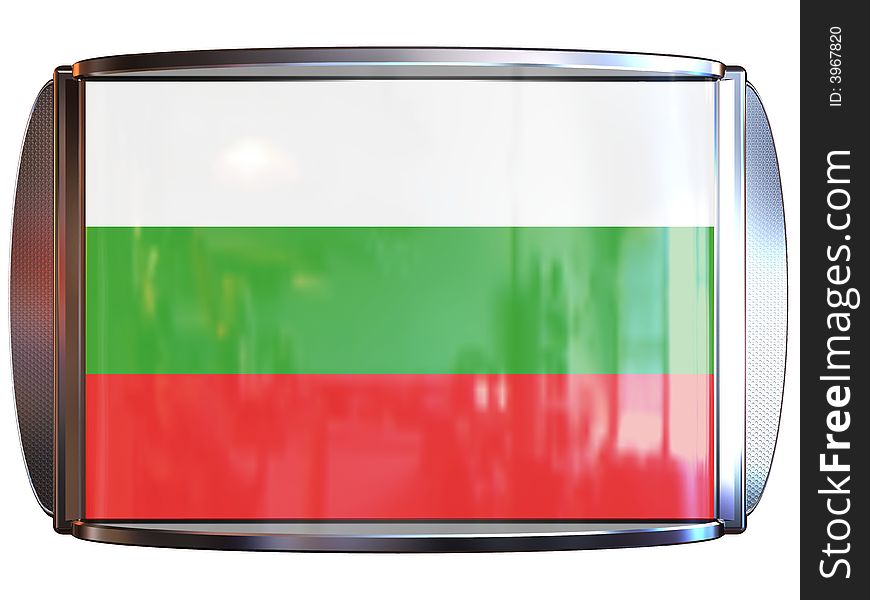 3d scene icon with flag of the Bulgaria. 3d scene icon with flag of the Bulgaria