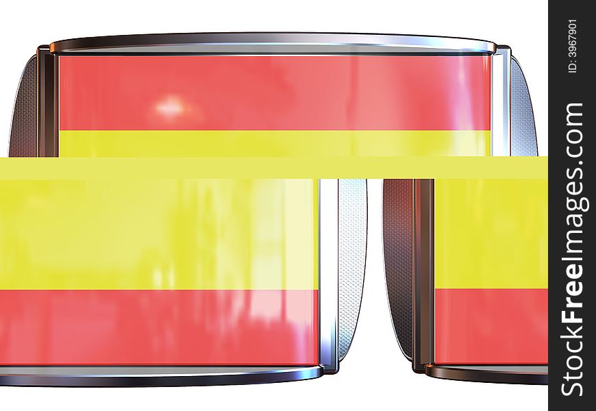 3d scene icon with flag of the Spain. 3d scene icon with flag of the Spain