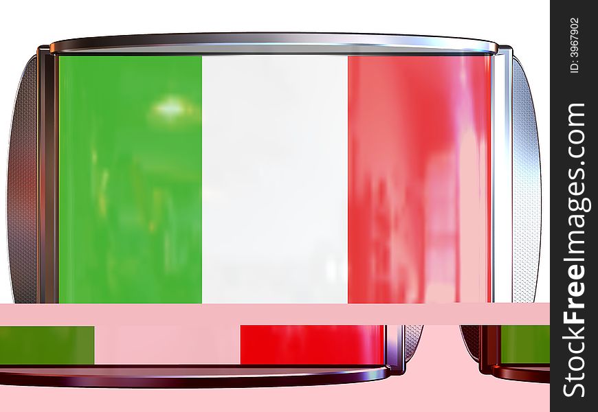 3d scene icon with flag of the Italy. 3d scene icon with flag of the Italy