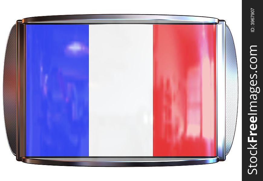 3d scene icon with flag of the France. 3d scene icon with flag of the France