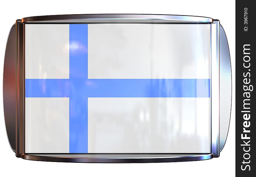 3d scene icon with flag of the Finland. 3d scene icon with flag of the Finland