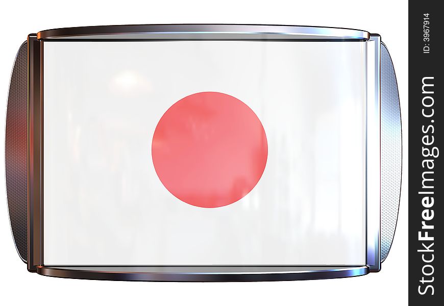 3d scene icon with flag of the Japan. 3d scene icon with flag of the Japan