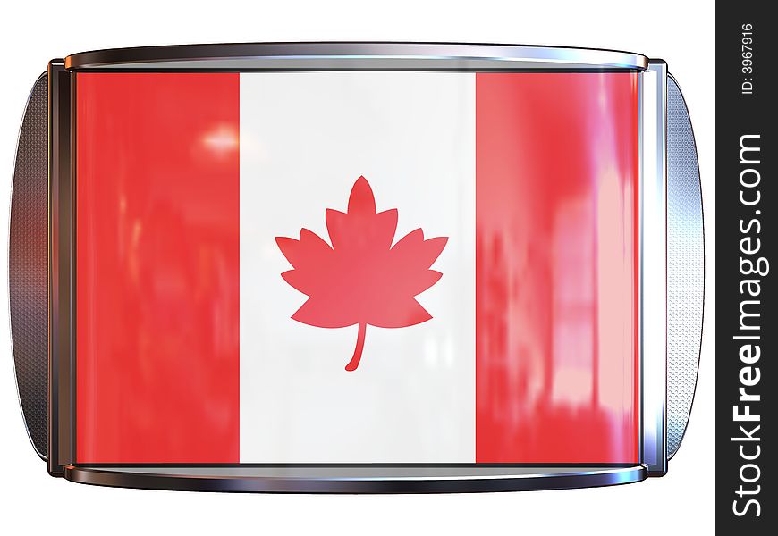 3d scene icon with flag of the Canada. 3d scene icon with flag of the Canada