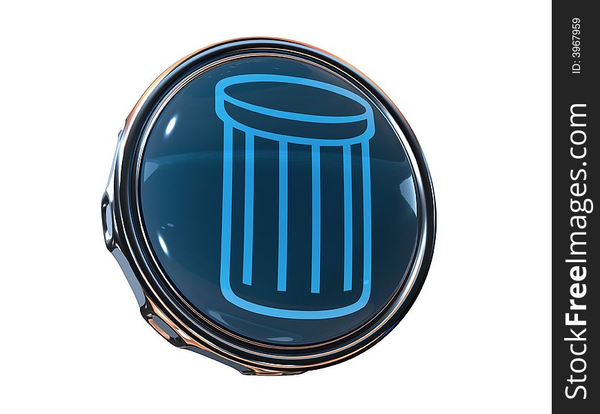 3d scene icon with symbol of the RecycleBin. 3d scene icon with symbol of the RecycleBin