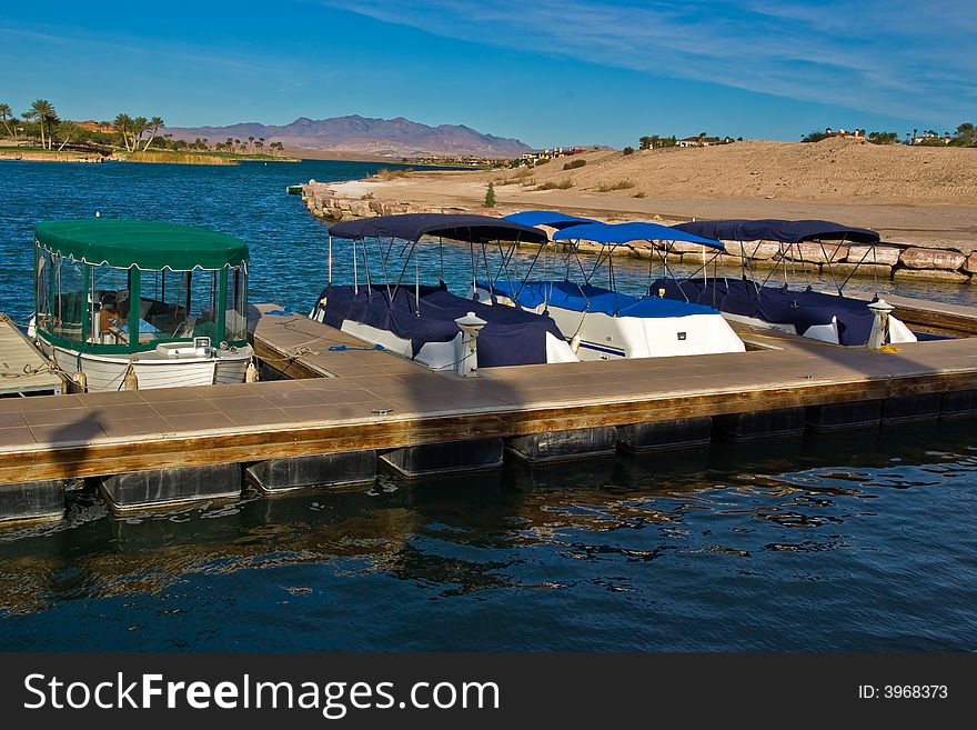 Boats at Lake Las Vegas resort