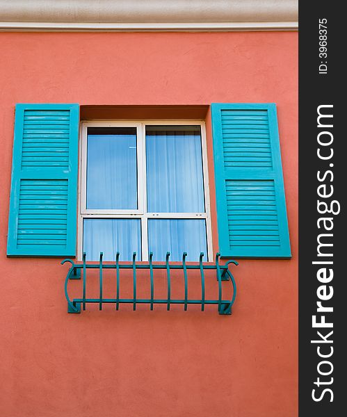 Colorful wall of modern building