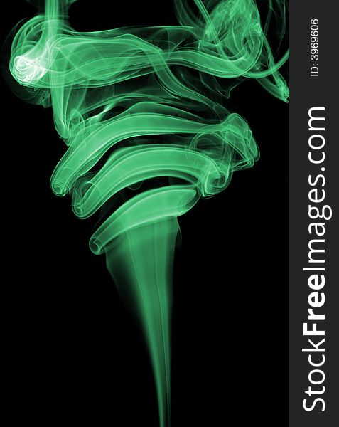 Isolated colored abstract smoke isolated on black