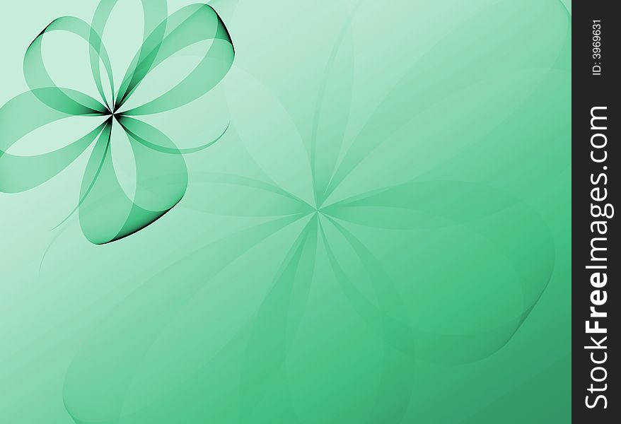Bow decoration with light on a green background