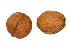 Walnuts On White Royalty Free Stock Photos Walnuts On White Royalty Free Stock Photos
