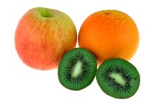 Apple, Mandarin And Kiwi Fruit Royalty Free Stock Photos Apple, Mandarin And Kiwi Fruit Royalty Free Stock Photos
