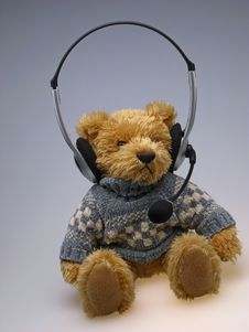 Toy Bear With Speakerphone Stock Image Toy Bear With Speakerphone Stock Image