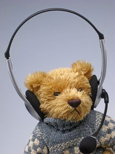Toy Bear With Speakerphone Stock Photos Toy Bear With Speakerphone Stock Photos