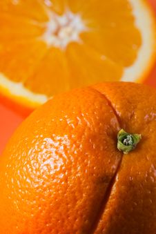 One Orange, One Half Orange Royalty Free Stock Image One Orange, One Half Orange Royalty Free Stock Image