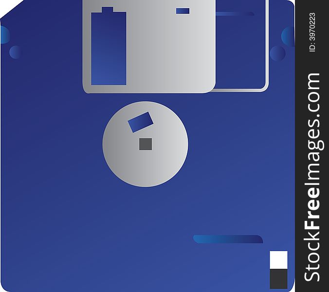 Retro Computer Disk in the colour blue.