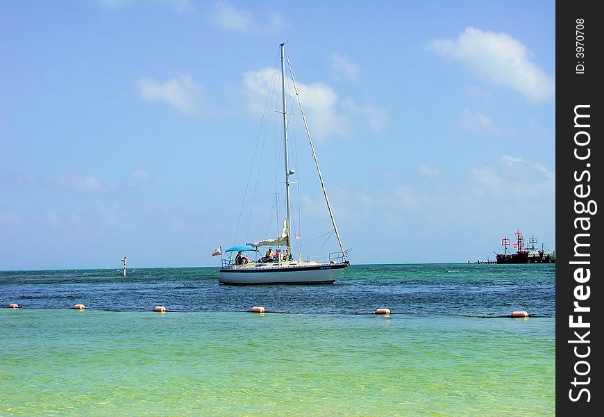 Yacht in Caribbean