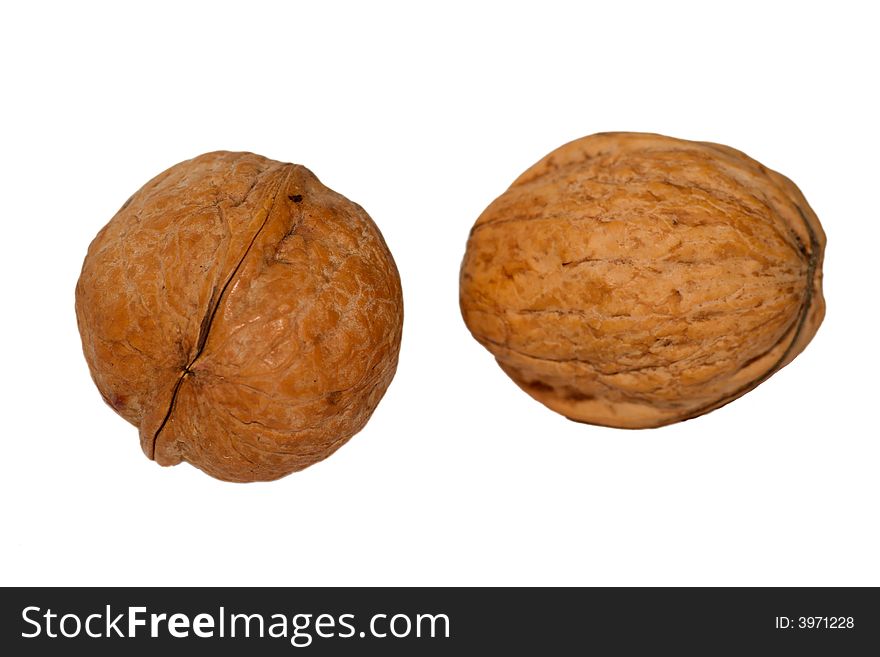 Pair of walnuts isolated on white. Pair of walnuts isolated on white