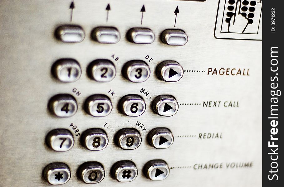 Number pad from a telephone booth
