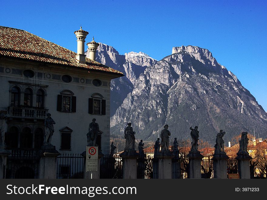 A beautiful Agordo's Ancient Palace near Alps mountains  (North Italy). A beautiful Agordo's Ancient Palace near Alps mountains  (North Italy)