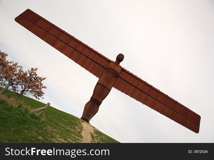 The red Angel of the North Gateshead England