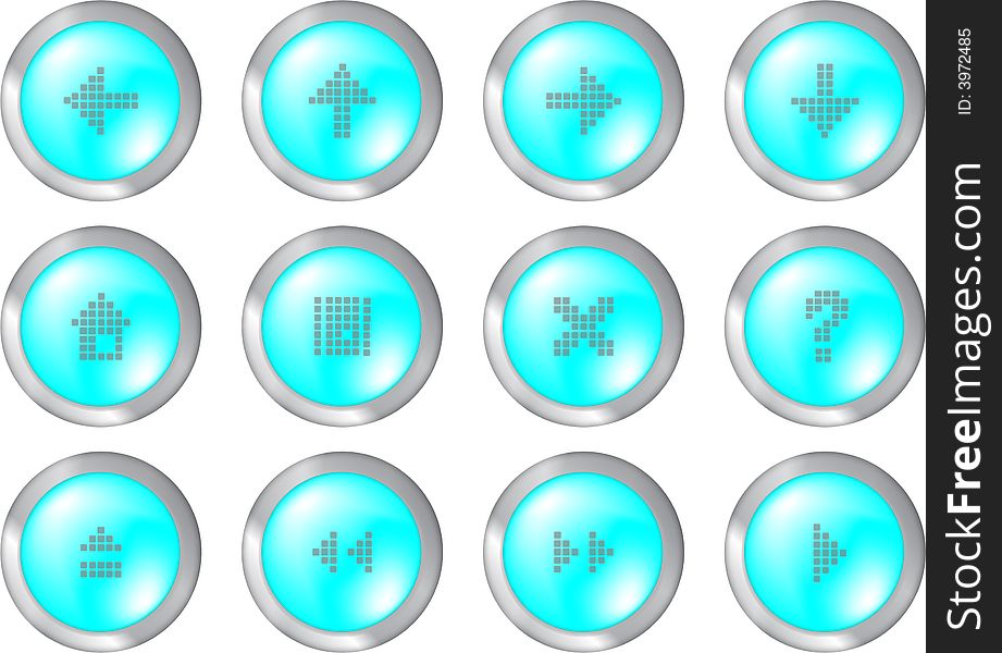 Some different blue color buttons