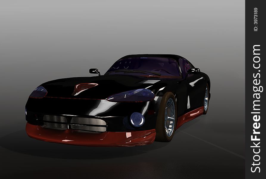 Scene sport car Executed in 3 D