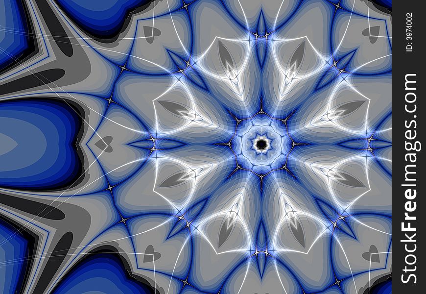 Fractal Two Layer Blue Star