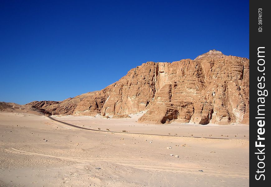 The road in the deser, Egypt. The road in the deser, Egypt