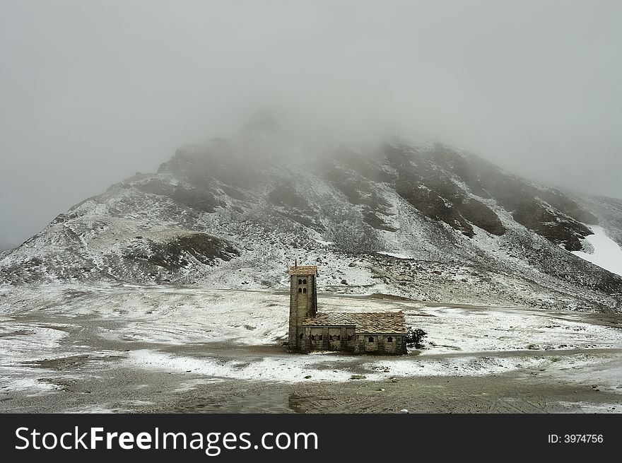 Alpine church in winter no.1