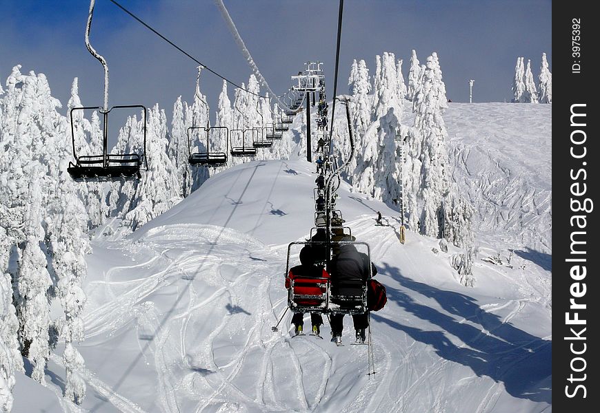 Chairlift And Lots Of Fresh Snow