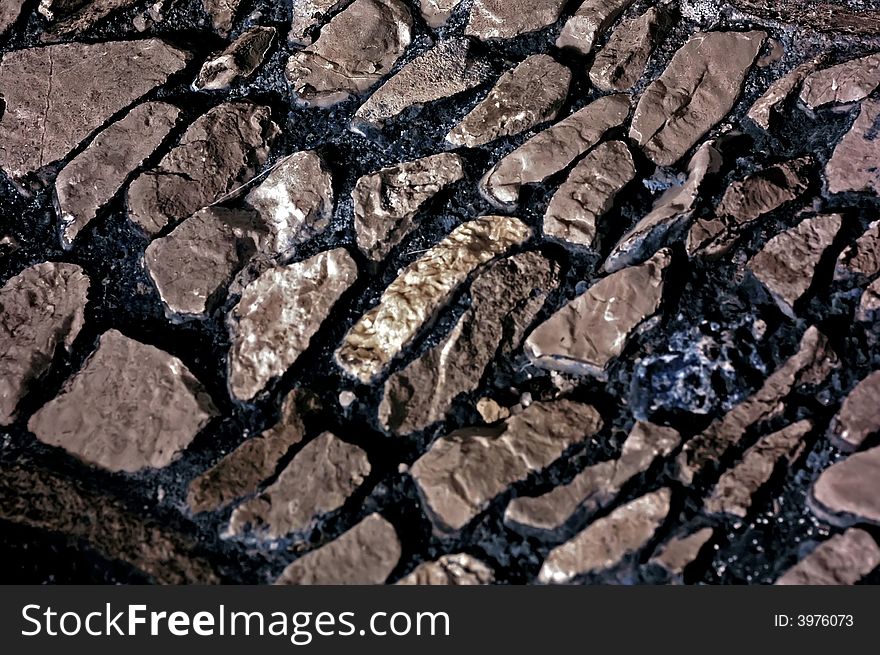 Infrared photo – stone and walk path in the park