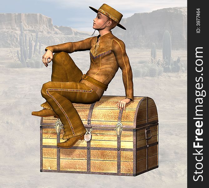 Wild West cowboy with Clipping Path / Cutting Path. Wild West cowboy with Clipping Path / Cutting Path