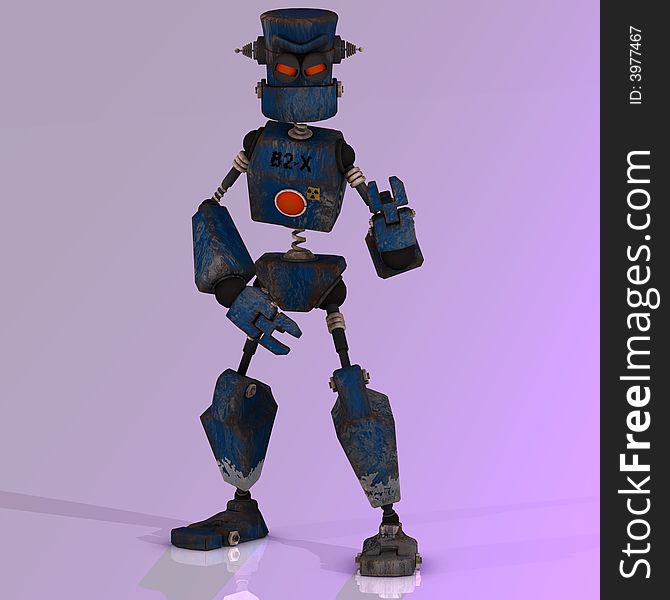 Funny Futuristic cartoon roboter with Clipping Path. Funny Futuristic cartoon roboter with Clipping Path