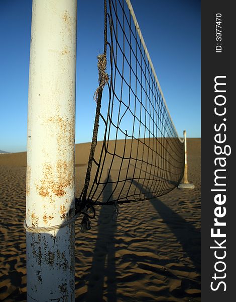 Volleyball net in a great canary island beach