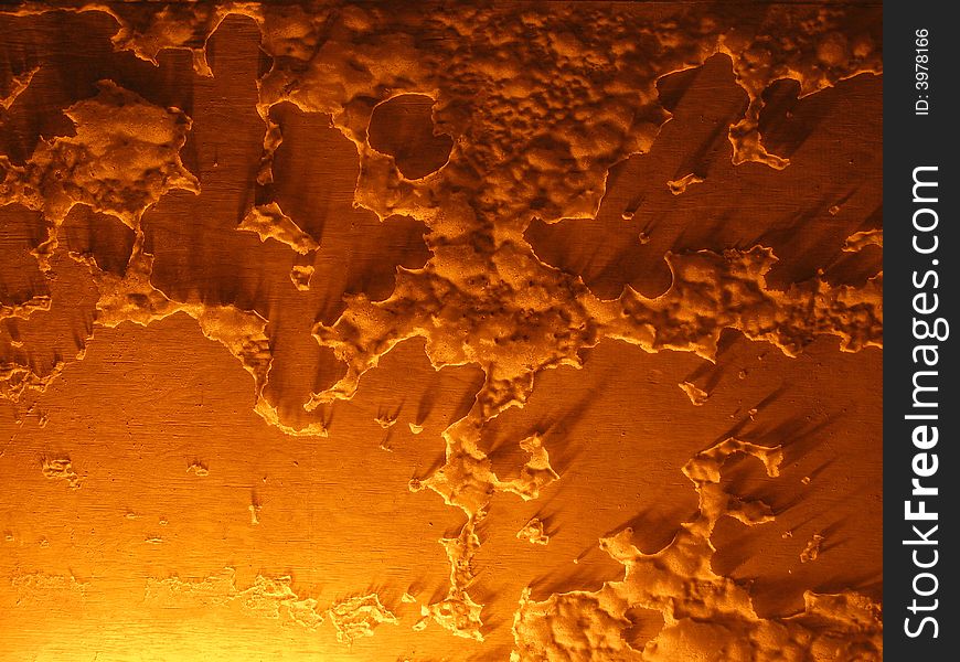 Frost on a concrete ceiling under high pressure sodium lighting. Frost on a concrete ceiling under high pressure sodium lighting.