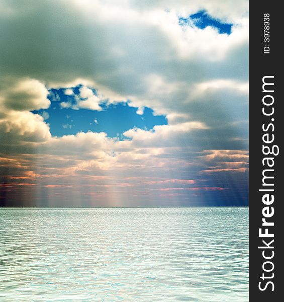 Beautiful seascape with cloudy skies. Beautiful seascape with cloudy skies