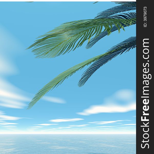 Beautiful seascape with palm tree. Beautiful seascape with palm tree
